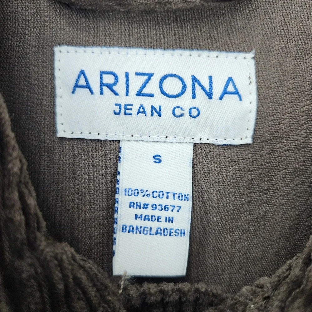 NEW Arizona Jean Co Corduroy Shirt Jacket Young Men's Small Brown Mountain Trail